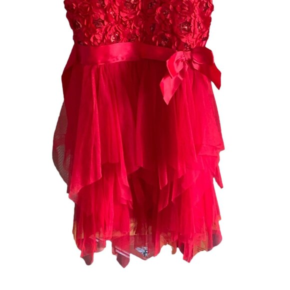 Zunie Girls Christmas Style Sequin Tulle Dress-Red-Size 12-GUC - Picture 3 of 10